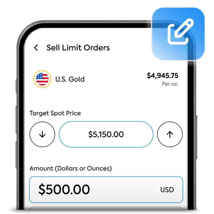 Gestión de órdenes limitadas en la aplicación de OneGold